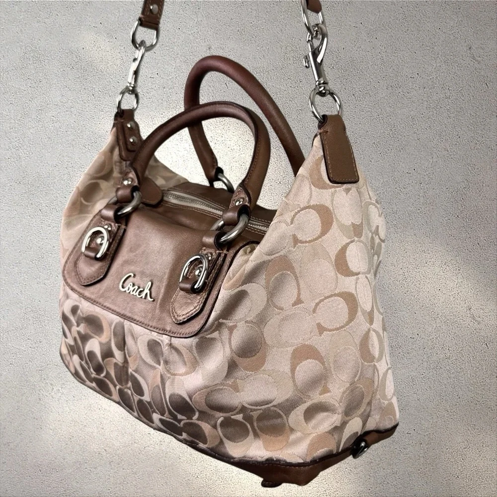 Coach Ashley Satin Leather Convertible Satchel Shoulder Bag - Picture 3 of 9